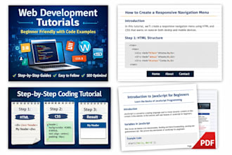 write web development tutorials with code examples