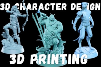 sculpt high detail 3d model miniature statue dnd character for resin 3d printing