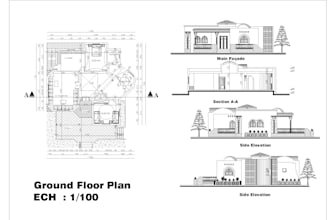 2d architectural plans and foundation drawings