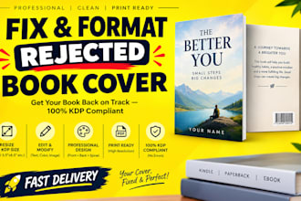 fix KDP cover errors, resize, and format amazon book cover