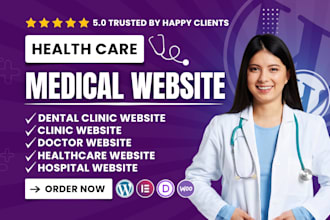 design medical, healthcare, dental clinic website with elementor pro