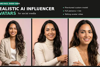 create realistic ai avatar influencer model portraits headshots for social media
