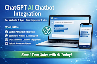 integrate chatgpt ai chatbot into your ecommerce website and app professionally