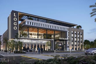 renovate commercial building, render hospital exterior,mall complex,cgi interior