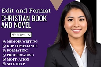 do amazon kdp book editing for christian book and memoir, nonfiction book editor