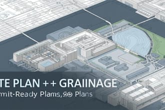 design site plan, grading and drainage plans for permit approval