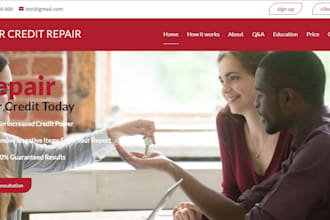 setup credit repair automations and build credit repair website, tax website