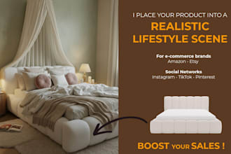 integrate furniture and wall art into ultra realistic scenes