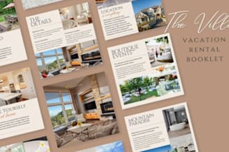 design a professional vacation brochure rental guide flyer resume in canva