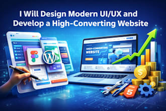 design modern UI and UX and develop a high converting website