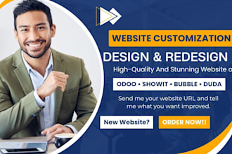 customize and optimize odoo website, showit website, bubble and duda websites