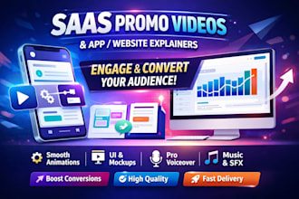 create saas promo video, app demo, website explainer video animation