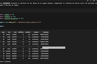 haré análisis de datos básicos en python