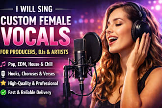 sing custom female vocals for producers, djs, and artists