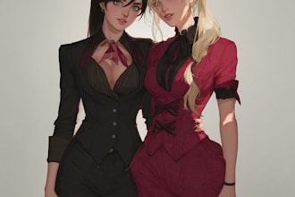 make character logo and friendship portrait