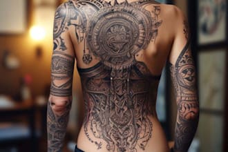 create cyber sigilism tribal design for tattoo or clothing
