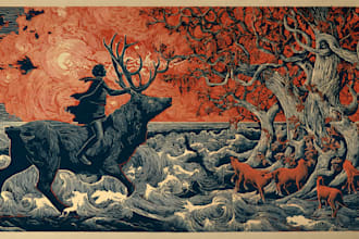 create awesome linocut illustration art