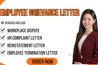 write an employee grievance or HR complaint letter to fix workplace issues