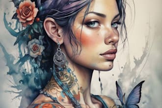 make comic cartoon anime tattoo design