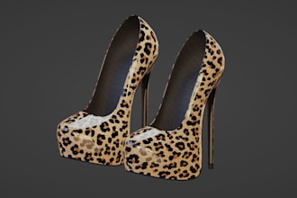create a model for your shoe, sandals heel sneakers with render and 3d animation