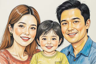 draw realistic family portrait