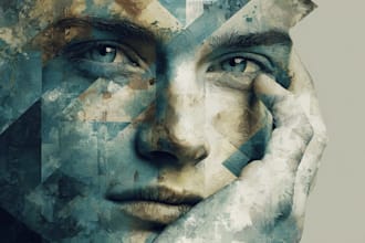 make magnificent colorful abstract portrait