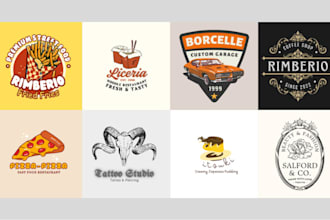 custom vintage logo with retro badge style