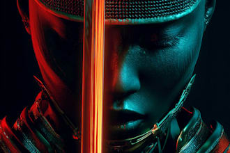 design stunning sci fi portrait art