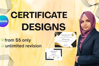 design professional and elegant certificates for any purpose