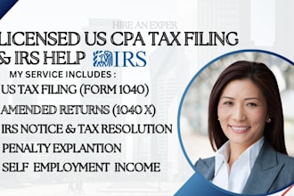 prepare and handle US tax filing, irs notices and amended tax returns as CPA