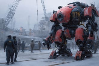 design robots and concept art of futuristic mecha