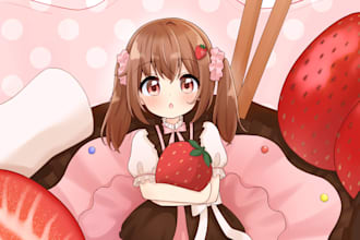 draw cute anime girl illustration in japanese moe style