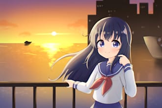 draw cute anime girl illustration in japanese moe style