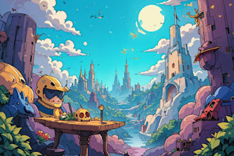 create a stunning cartoon background