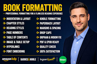 professionally format your book and ebook for publishing