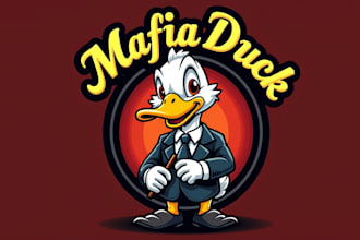 design outstanding mafia duck mascot logo
