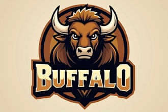 design an awesome buffalo head logo