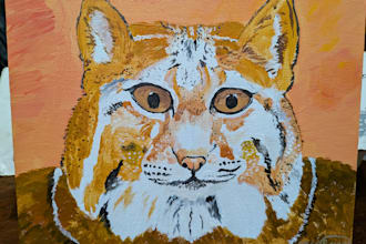 paint an animal or scene involving animals in acrylic on canvas