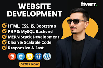 do custom website development as a full stack frontend and backend developer