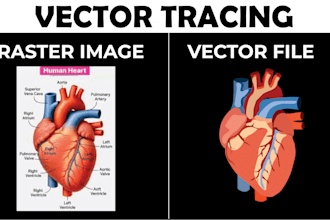 manually vector trace raster images into clean vector files