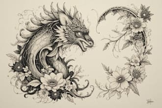 make a tattoo design in japanese style