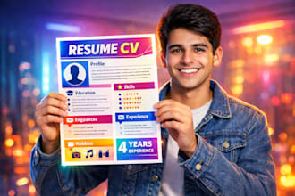 professionally design a modern resume CV and professional resume CV