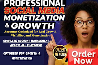 setup, manage and optimize instagram fb and tiktok for growth and monetization