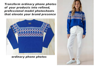do professional model photo shoot for your product using ai