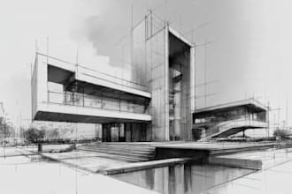 do hand drawn architectural sketches no ai