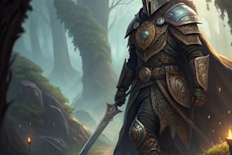 your dnd character art or rpg character, character design