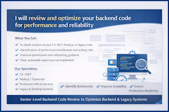 review and optimize your backend code for performance and reliability