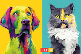 do colorfull pop art for your pet or favorite animal