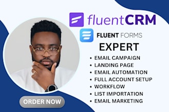 set up fluentcrm and fluent forms automation in wordpress