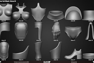 sculpt 3d armor suit for characters